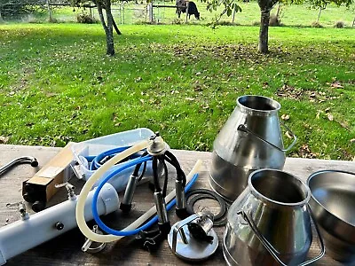 Complete Cow Milking Equipment With Vacuum Pump Cans And Supplies • $800