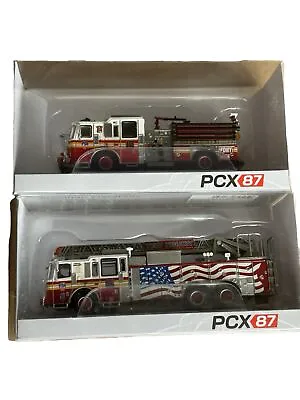 PCX87 Brekina FDNY Ladder 10 & Engine 10 HO Fire Trucks Manhattan WTC NY NYC • $109.99