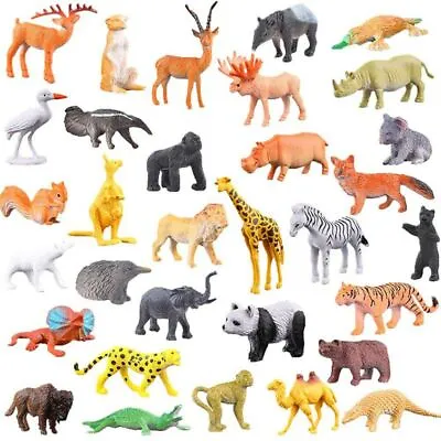 Xmas Gifts For Kids Wild Animals Zoo Safari Farm Playset Toy Animal Figures 53x • £9.42