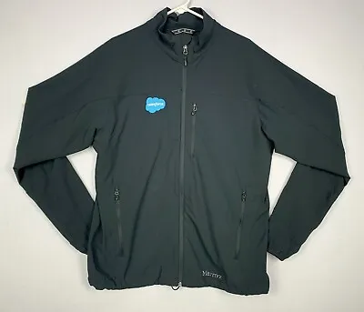 Marmot Salesforce Mens Size XL Black Tempo Softshell Jacket EUC Embroidered Logo • $34.95