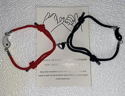 2 Piece Magnetic Bracelet Heart Set For Couples Or Friendship  • $8