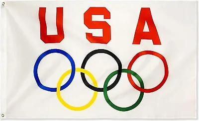 USA Olympic Flag 3x5 Feet United States Sports US Banner Man Cave Bar Garage  • $10.99