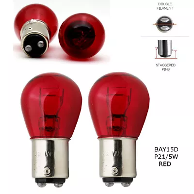 P21/5W BAY15d 380 RED Stop Brake/Tail Car Light Bulbs UK EU ROAD LEGAL • £4.49