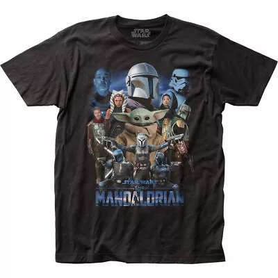 The Mandalorian Mando Collage T Shirt Mens Licensed Star Wars Baby Yoda Black • $17.49