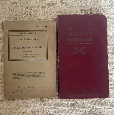 Lot Of 2 Books - WW2 War Department Manual Soldier's Handbooks 1941 • $140.40