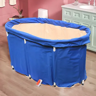 $59 • Buy Portable Folding Bathtub Adult Kid Spa Bath Bucket Water Tub Bucket W/ Cover
