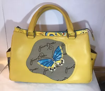 Junior Drake Yellow Beaded Butterfly Bag Purse Satchel • $28