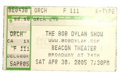 Bob Dylan 2005 Beacon Theater Ticket Stub Merle Haggard NYC Concert • $15