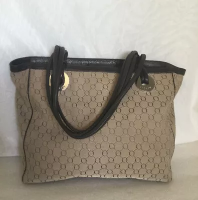 $95 • Buy Large OROTON Leather/Canvas Tote/Shoulder Bag / Handbag