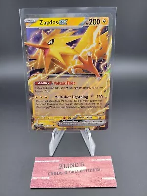 Pokémon TCG Scarlet & Violet 151 Zapdos EX 145/165 Double Rare Holo NM • $0.30