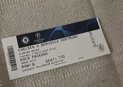 Chelsea Vs Borussia Dortmund Ticket UEFA Champions League 2022/2023 Season • £3.50