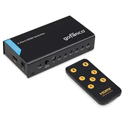 Gofanco 5 Port HDMI Switch 4K 5x1 HDMI Switcher Selector Supports Up To 4K@30... • $20.77