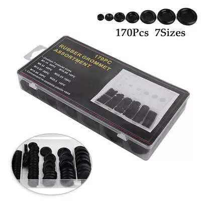 US 7Sizes Rubber Grommet Firewall Hole Plug Electrical Wire Gasket 170PCS/Box • $22.49