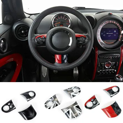 Car Steering Wheel Button Cover For  Cooper JCW Clubman R55 R56 R57 R60 R61 • $21.96