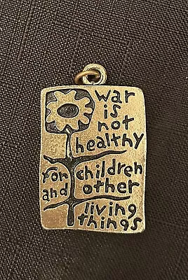 Vintage Pendant Another Mother For Peace  1968 War Is Not Healthy For Children • $50
