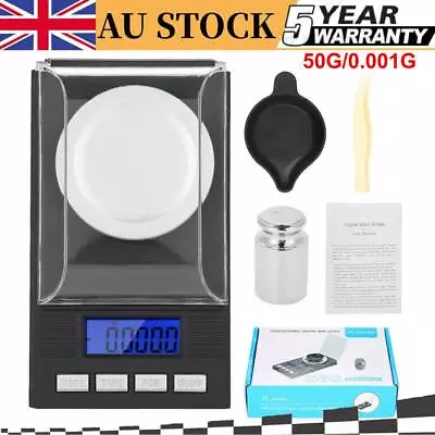 50g 0.001g High Precision Electronic Digital Scales Jewellery Scale Milligram • $23.99