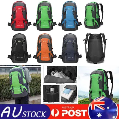 $47.30 • Buy 60L Hiking Camping Bag Large Waterproof Backpack Outdoor Travel Luggage Rucksack