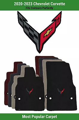 Lloyd Ultimat Front Carpet Mats For '20-23 Chevy Corvette W/C8 Flags Carbon Logo • $160.99