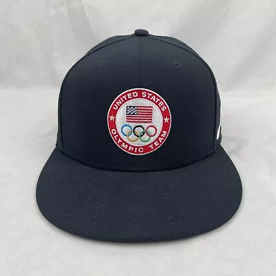 United States Olympic Team Hat Cap USA  Nike Black True Dri-Fit Snapback Adult • $20