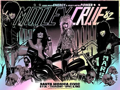 Motley Crue 1982 Santa Monica Concert Poster/print Hard Rock Rp Vince Neil  • $15