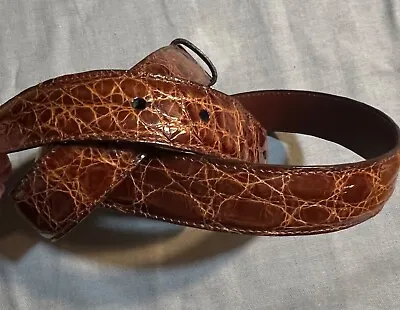 JOHNSTON & MURPHY Genuine South American Caiman Belt USA Made Size 38 • $160