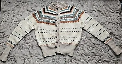 CJ Viking Handmade Pure Wool Denmark Cardigan Small Vintage Ski Sweater • $24