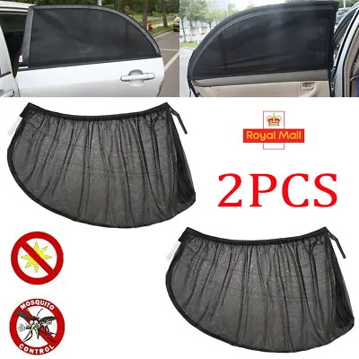 Car Side Window Sun Shades 2Pack Blocking Mosquito Net Mesh For Baby Universal • £3.99