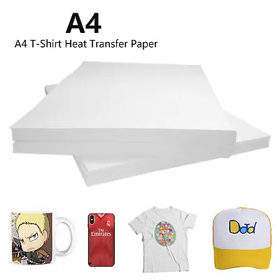 Transfer Paper For T Shirts Iron On Heat Press Light Fabrics Inkjet Print Paper • £10.39