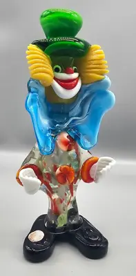 Vintage 70s Murano Colourful Glass Clown Figurine/Ornament 9  Made In Italy • £39.95