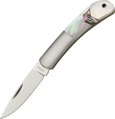 Moki Meek Lockback Folding Knife AUS-8 Steel Blade Mother Of Pearl And Abalone • $128.79