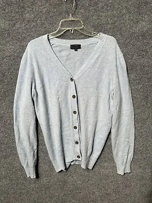 J Crew Factory Women's LS 100% Cashmere Blue Cardigan Sweater M Medium • $27.99