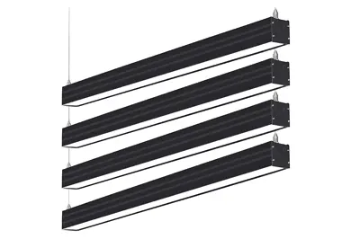 4 Pack 4FT LED Linear Lights 4000K Suspension Office Ceiling Lights - BLACK • $95.99