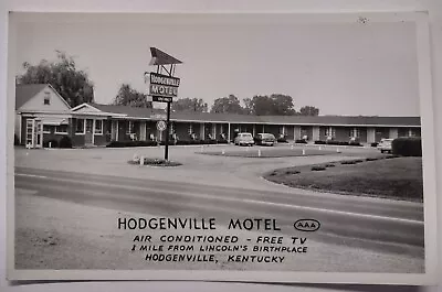 Hodgenville Motel Kentucky Real Photo Postcard Unposted KY Cars • $4.95