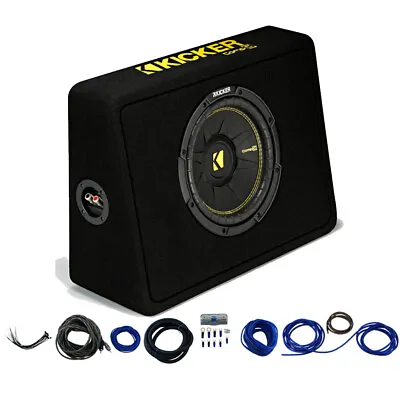 Kicker 44TCWC104 10  CompC Loaded Subwoofer Enclosure & Car Audio Install Kit • $99.99