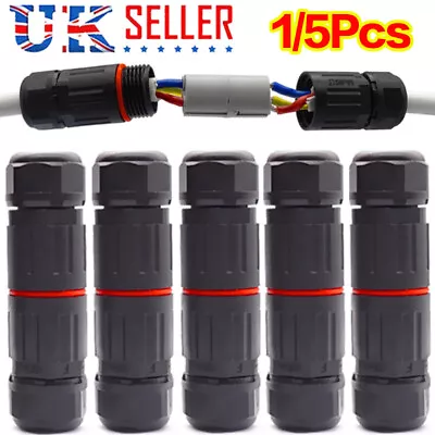 £3.49 • Buy 1/5 X 3 Pole Core Joint Outdoor IP68 Waterproof Electrical Cable Wire Connector
