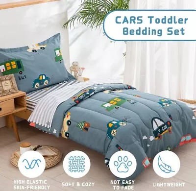 Cars Toddler Bedding Set Cotton Soft Reversible Crib Bedding Set For Boys Girls • $59.99