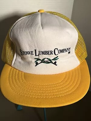 Vintage Stowe Lumber Company Crockett Texas Trucker Hat-SnapBack/Mesh/Foam • $12