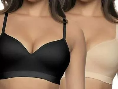 Felina Women's 2 Pack Contour Cup Seamless Wire Free Bra. • $16