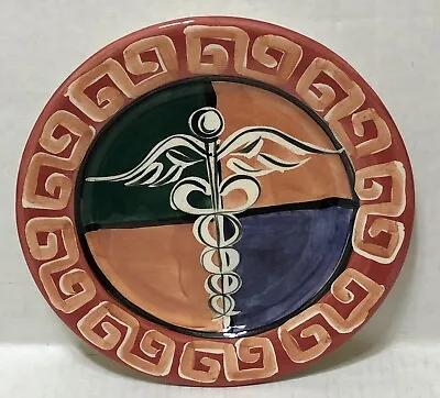 1997 VICKI CARROLL Plate With Caduceus MEDICAL SYMBOL - Mississippi Pottery (2) • $25