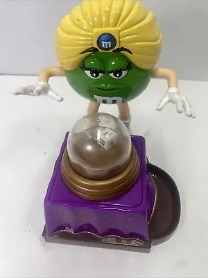 Fortune Teller M&M Candy Dispenser Green MM Yellow Hat Purple Table • $12.79