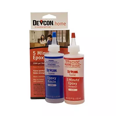 Devcon Epoxy 5 Minute Epoxy 2 Bottles Net 8.5 Fl Oz 250ml • $25.44