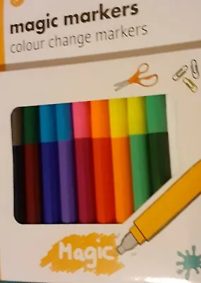 Sale Children's Magic Markers Colour Changer 12 Felt Pens + Free Colouring Book • £4.20