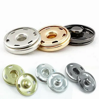 20/50sets 10-21mm Metal Buttons Snap Fastener Press Stud Popper Sew On Fabric  • $3.48