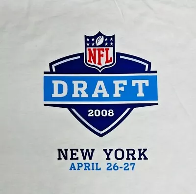 Vintage Reebok 2008 NFL White Draft T-Shirt (Sizes:M L XL 2XL) NEW • $19.99