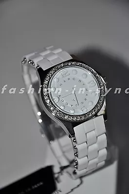 Marc By Marc Jacobs MBM 9030 White & Silver Silicone Glitz Watch XMAS SALE • $155