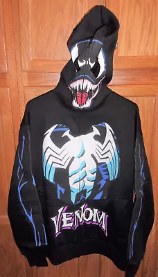 NEW Fashion Nova Marvel Venom Zip Up Hoodie Black- Size LARGE • $39.99