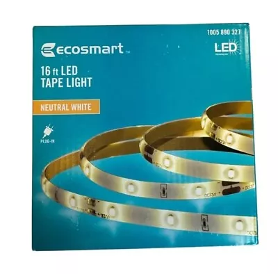 EcoSmart 16 Ft. Indoor Neutral White LED Strip Light  • $10