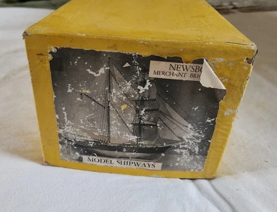 $240 • Buy Vintage Large Model Shipways Merchant Brigantine Newsboy Solid Wood Hull
