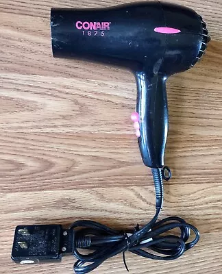 Conair Black With Pink Writing Travel Hair Dryer 1875  • $5.50