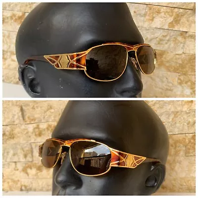 1960's Italian Vintage Sunglasses Tortoise Brown Metal Mens Medium 55mm Nos West • $184